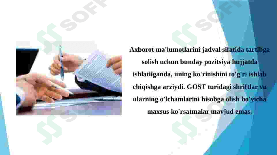 Turli jadval shakllari asosida hujjatlarni tayyorlash 3