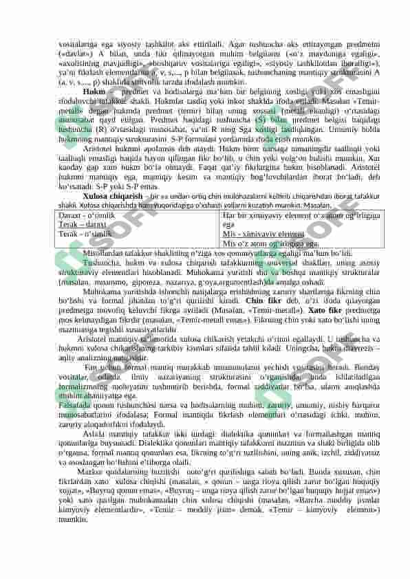 MANTIQ ILMINING PREDMETI VA AHAMIYATI. FORMAL MANTIQNING ASOSIY QONUNLARI 3