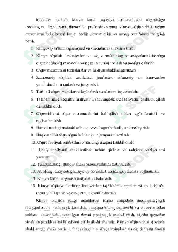 Kimyo fanini o'qitish metodikasi 4