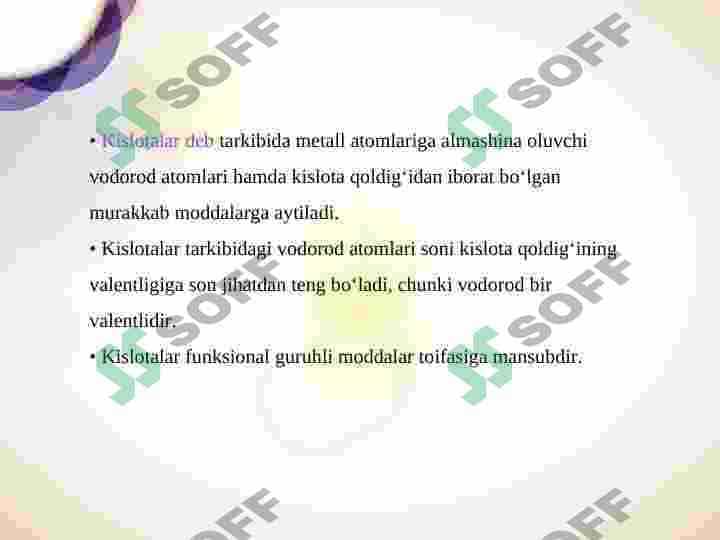 KISLOTALAR VA ULARNING XOSSALARI 4