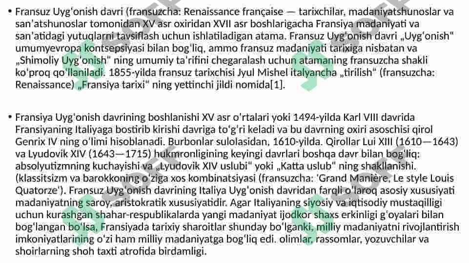 Fransiya renesansining rivojlangan davri 4