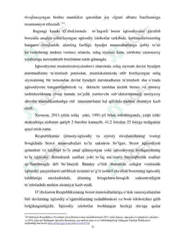 Byudjet-soliq siyosati mamlakat iqtisodiy siyosatining ajralmas bug’uni sifatida (O’zbekiston Respublikasi misolida) 4