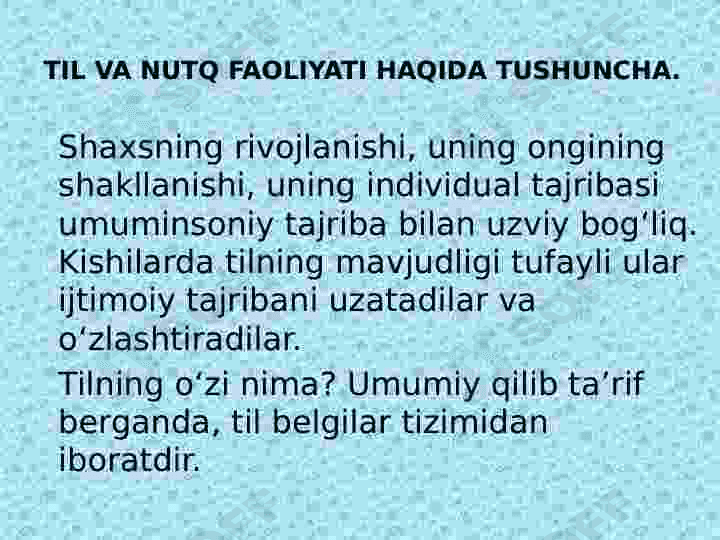 NUTQ PSIXOLOGIK TASNIFI 4