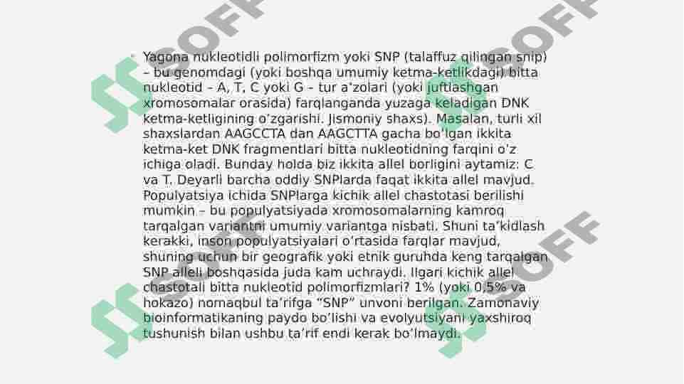 SNP SINGLE NUCLEOTIDE Polymorphism 4
