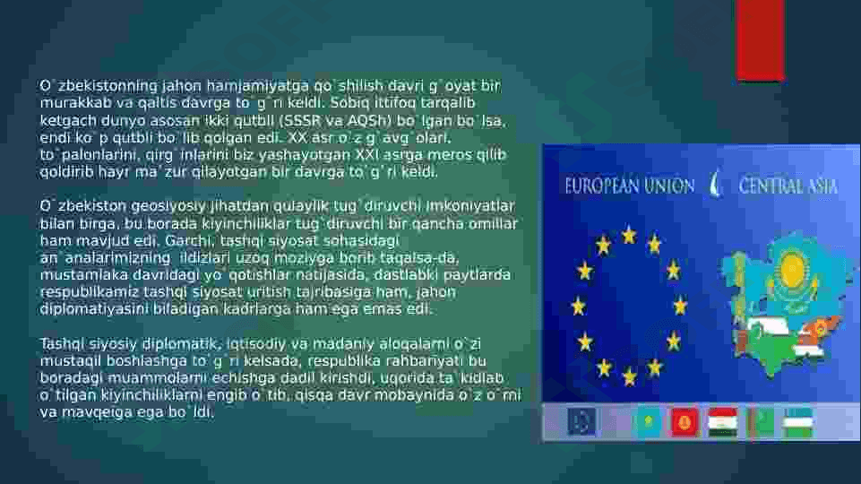 O’zbekiston va Jahon hamjamiyati 4