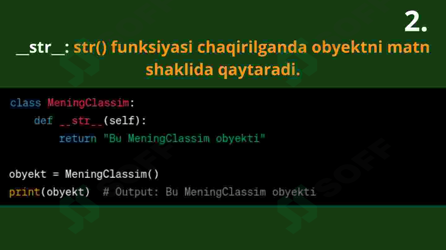 Python OOP: Dunder or Magic metodlar Prezintatsiya 4