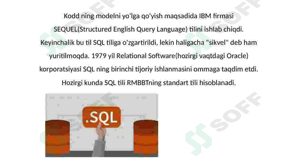 Sql tartiblangan soʻrovlar tilidan foydalanish tartibi 4