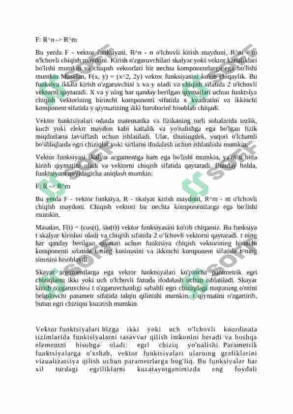VEKTOR Funksiyalar 4
