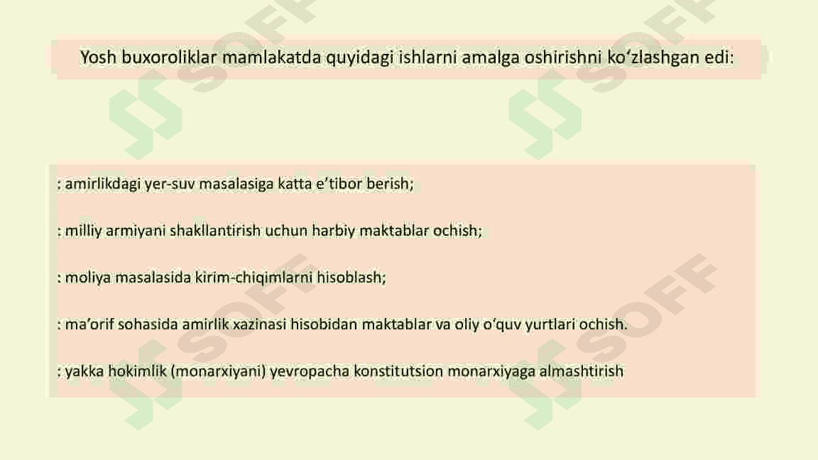 YOSH BUXOROLIKLAR  FAOLIYATI VA BUXORO  AMIRLIGINING  TUGATILISHI (10-sinf O'zbekiston tarix ) 4