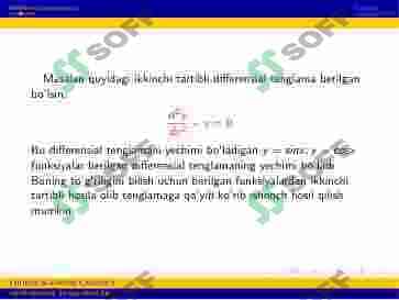 DIFFERENSIAL TENGLAMALAR FANIGA KIRISH. O‘ZGARUVCHILARI AJRALGAN VA AJRALADIGAN DIFFERENSIAL TENGLAMALAR 4