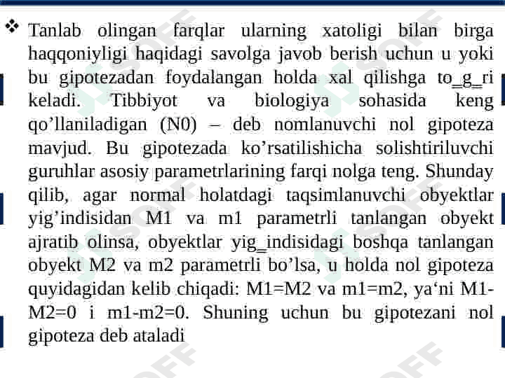 TIBBIY BIOLOGIK MASALANI YECHISH MISOLIDA MASALALARNI TASHKIL QILISH VA KIRITISH. MA’LUMOTLAR BAZASINI YARATISH VA ULARNI STATISTIK QAYTA ISHLASH. 4