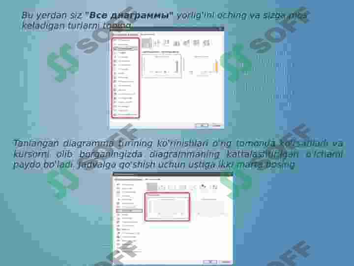 Excelda jadvalda diagrammani tayyorlash bo‘yicha bosqichma-bosqich ko'rsatmalar 4