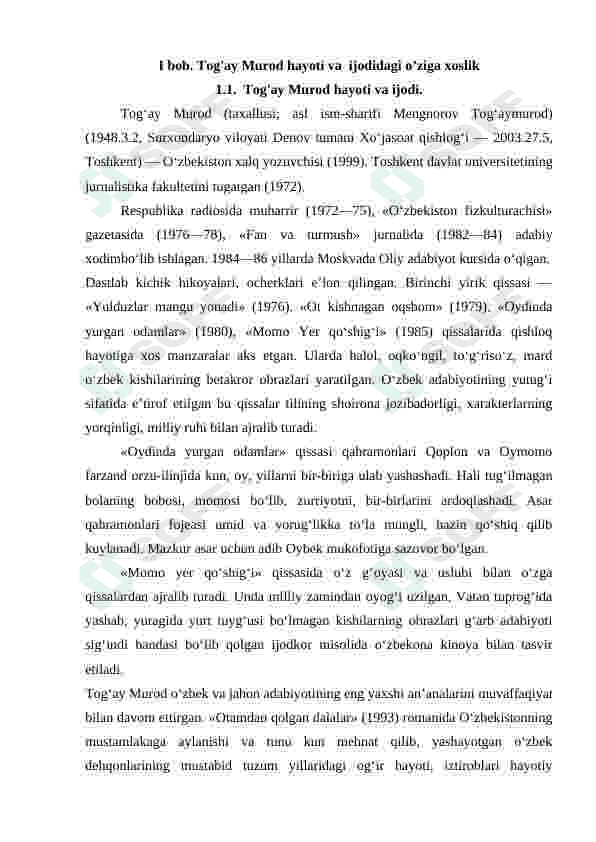 TOG'AY MUROT ASARLARIDA MILLIYLIK 4