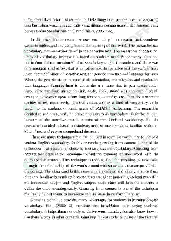 GUESSING VOCABULARY FROM CONTEXT IN READING TEXTS 4