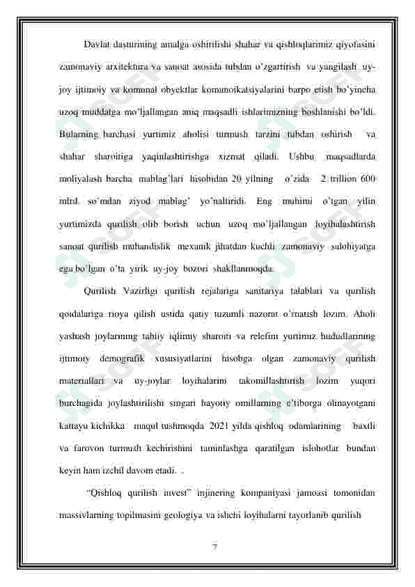 Ko’prik prolyot qurilmalari uchun P18K-7 markali plitalarni ishlab chiqarish korxonasini loyihalash. Mahs.17500m3. 4
