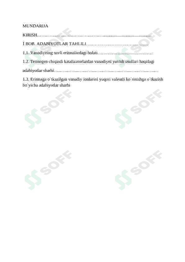 Suyultirilgan eritmalardan vanadiy ajratib olish mavzusidagi adabiyotlar sharhi 4