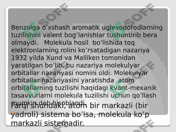 Molekulyar orbitallar metodi 4