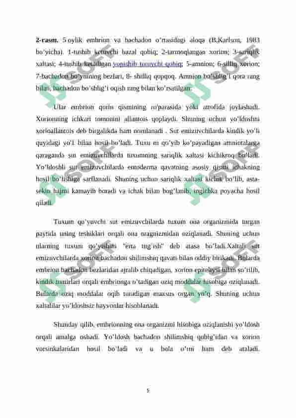 Yo‘ldoshning shakillanishida dastlabki a’zolarning ro‘li. 4