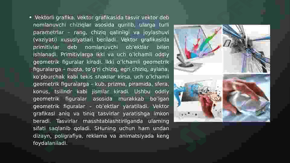 Kompyuter grafikasi tushunchasi va turlari. Rang modellari. Adobe Photoshopga kirish 4