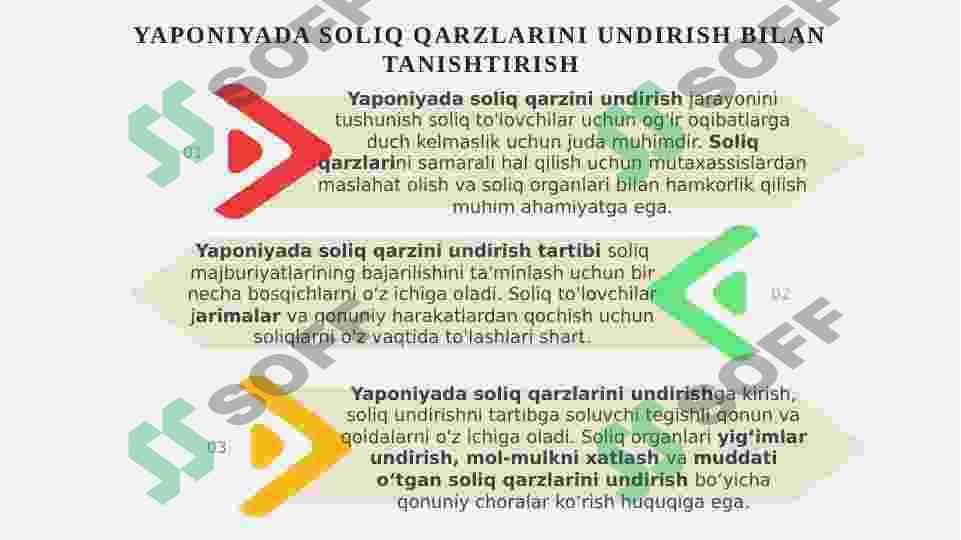 Yaponiyada soliq qarzini undirish tartibi. 4