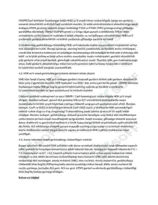 Gerbitsidlarga chidamli transgen o'simlik olish 4