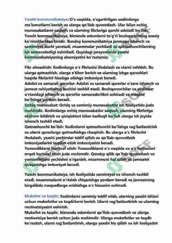 BIZNESDA ODAMLARNI TO'G'RI BOSHQARISH 4