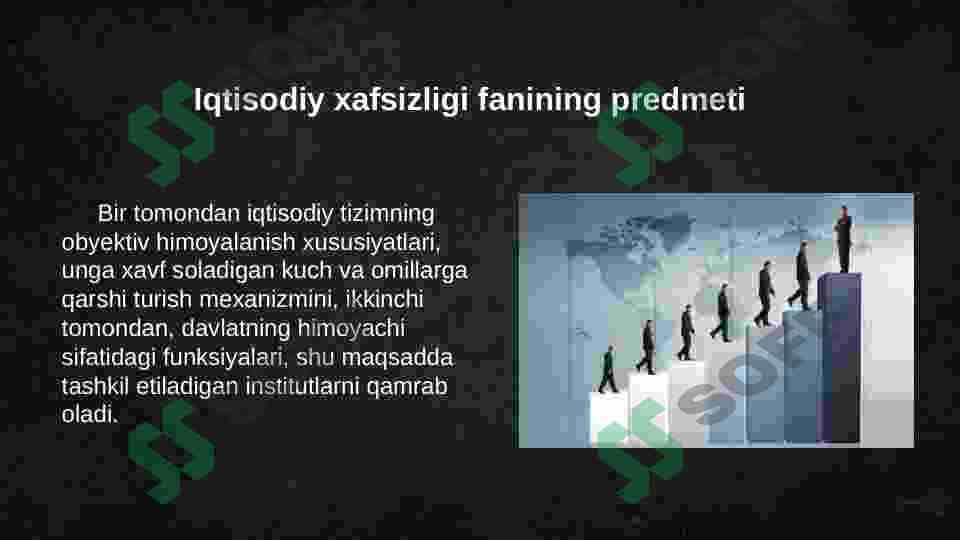 Korxona- iqtisodiy xafsizligi fanining predmeti maqsadi va vazifalari 4