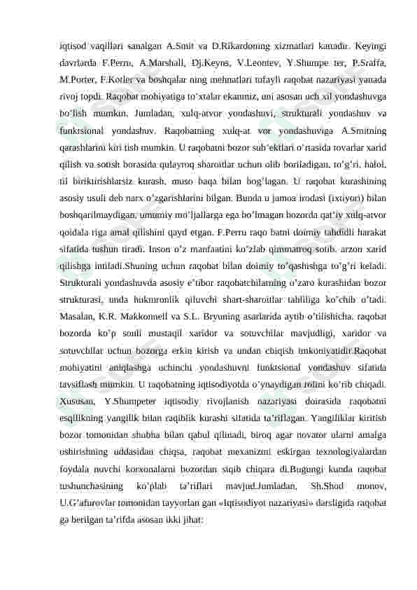 Raqobatlashgan bozor va uning xususiyatlari 4