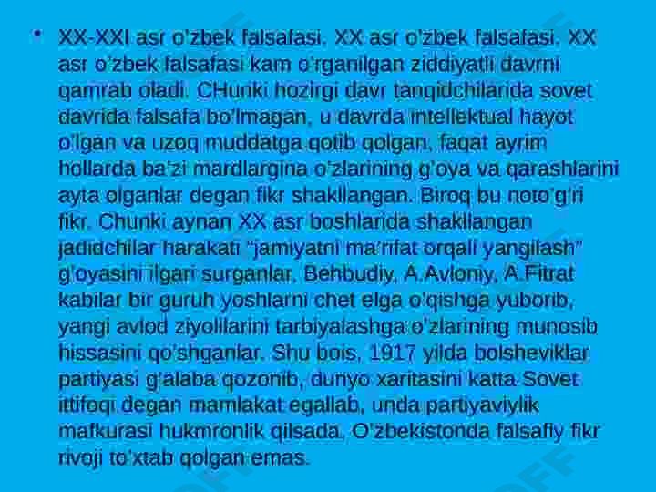 19-asr oxiri 20-asr boshlarida Markaziy Osiyo falsafasi 4