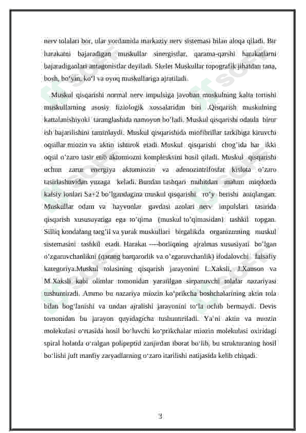 Harakatchan va qisqaruvchi jarayonlar. Muskul qisqarish apparat oqsillari. 4