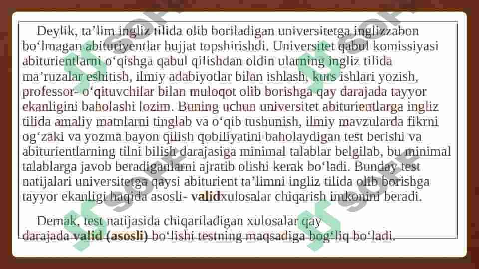 Testning sifati validlik 4