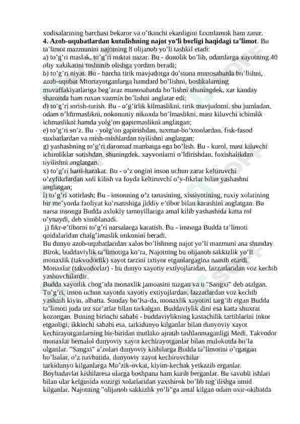 Buddaviylik talimoti 4