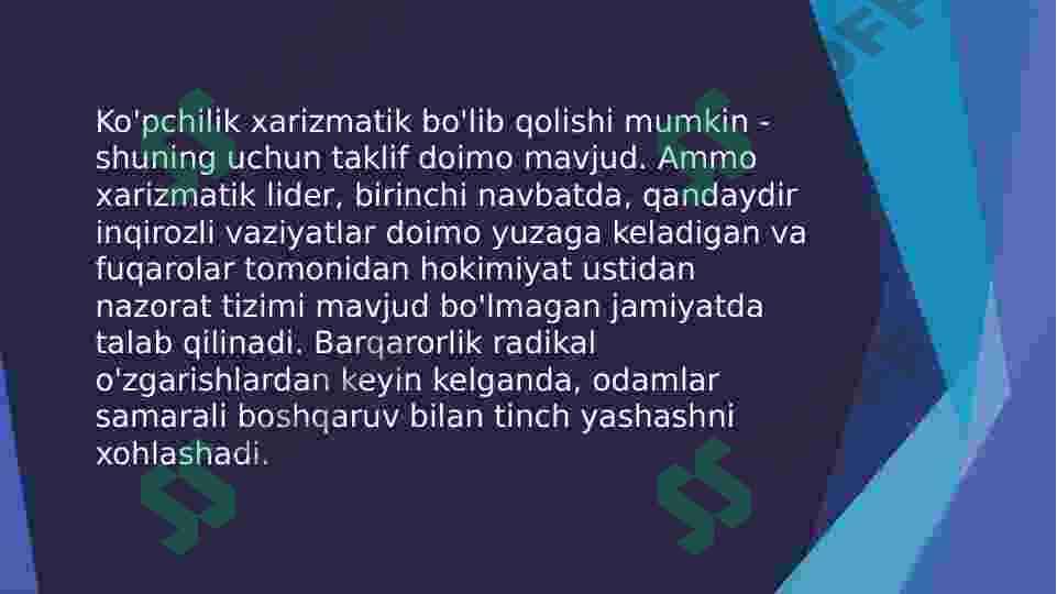 Xarizmatik yetakchilik 4