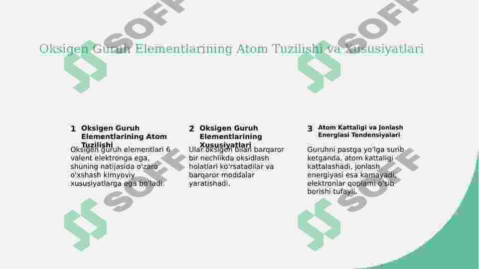 Kislorod guruhchasi elementlari 4