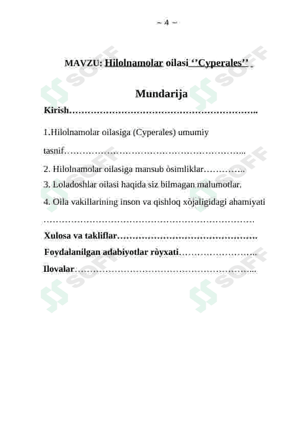 Hilolnamolar oilasi 4