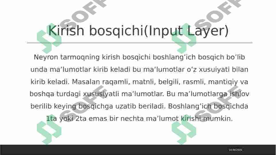 Sun’iy neyron to’rining kaskadli modeli 4