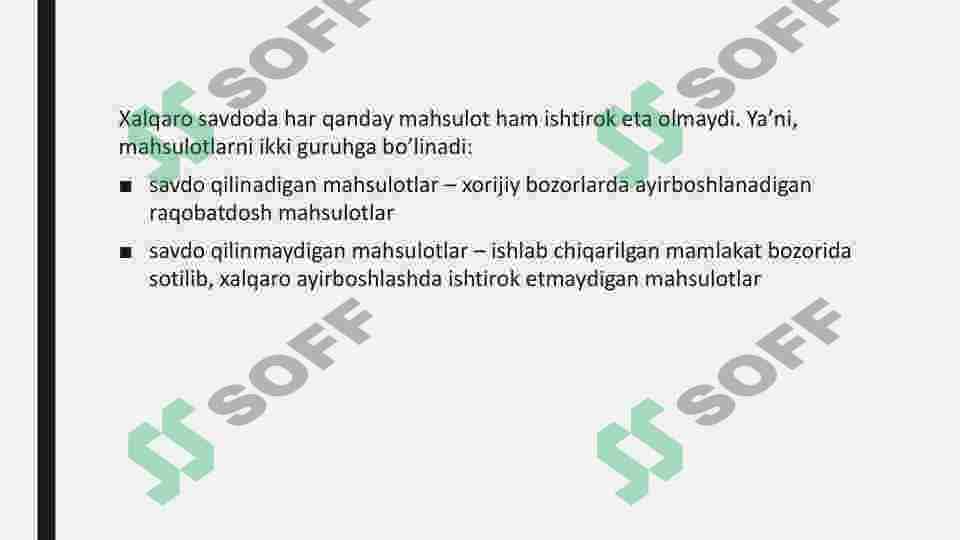 JAHON BOZORI KONYUNKTURASI VA  XALQARO SAVDONING RIVOJLANISH  TENDENSIYALARI 4