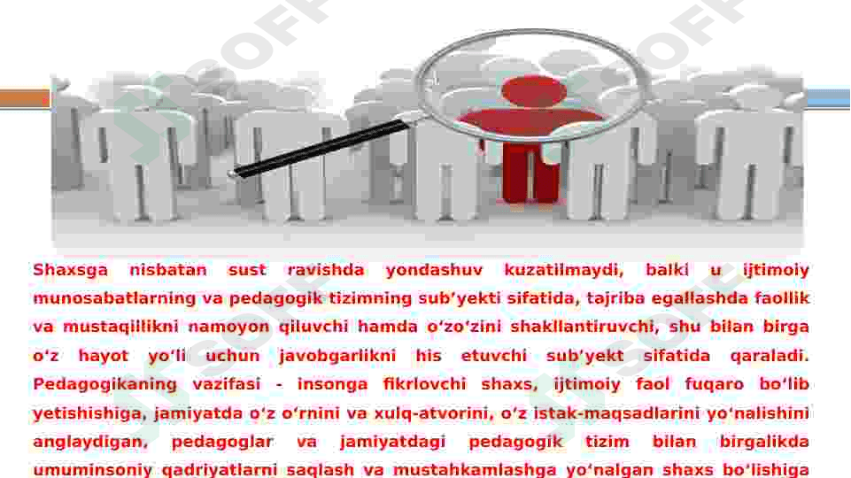 “Shaxs” tushunchasi va shaxs rivojlanishining  o’ziga  xos xususiyatlari.  Shaxs rivojlanishiga ta’sir etuvchi omillar. 4