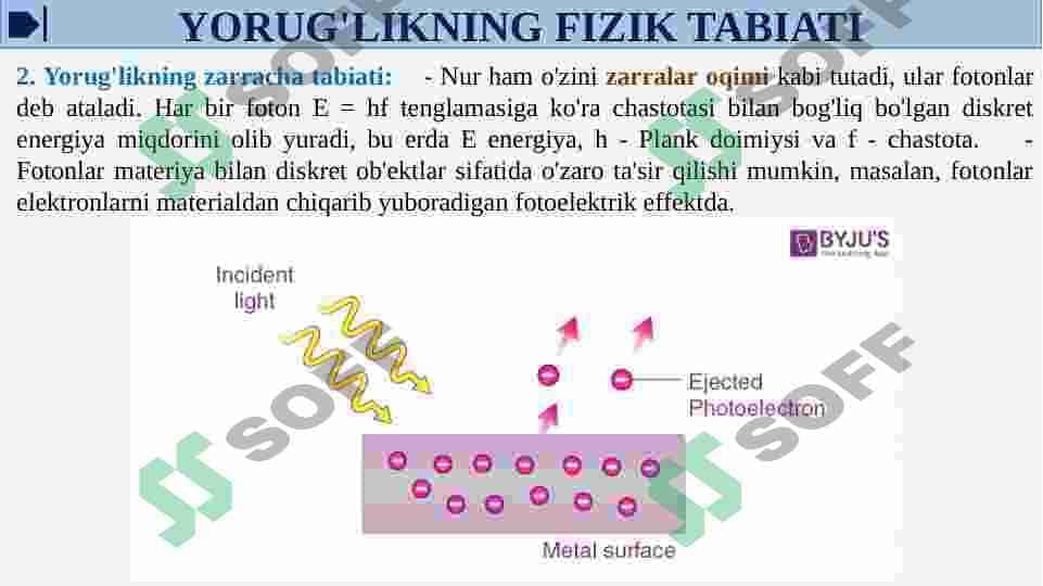 YORUG'LIKNING FIZIK TABIATI.YORUG'LIK NURI TARQALISH QONUNLARI. TO'LA ICHKI QAYTISH VA UNDAN TIBBIYOTDA FODALANISH. TOLALI OPTIKA. ENDOSKOPLAR VA REFRAKTOMETRLAR. KO'ZNING OPTIK SISTEMASI. KO'Z KAMCHILIKLARI VA UNI BARTARAF ETISH. 4