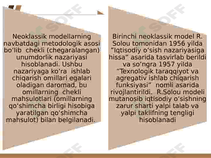 iqtisodiy o'sishning neoklassik modellari 4