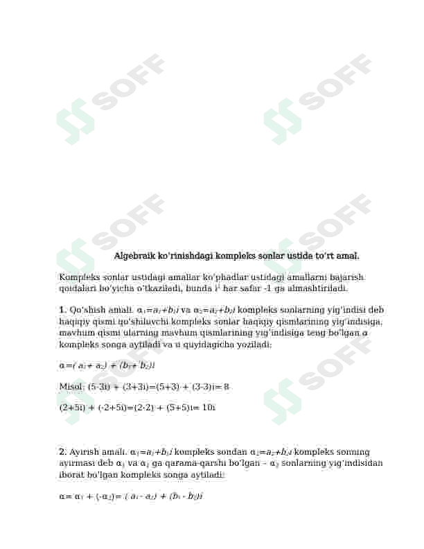 Kompleks sonlar 4