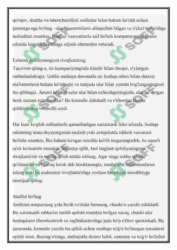 Yetakchilikning shaxsiy xislatlari va ularni rivojlantirish 4