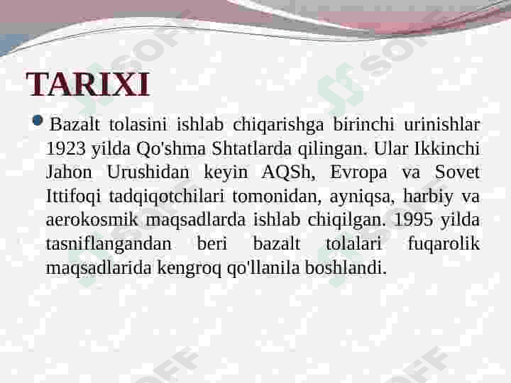 Bazalt va bazalt asosli mahsulotlar 4