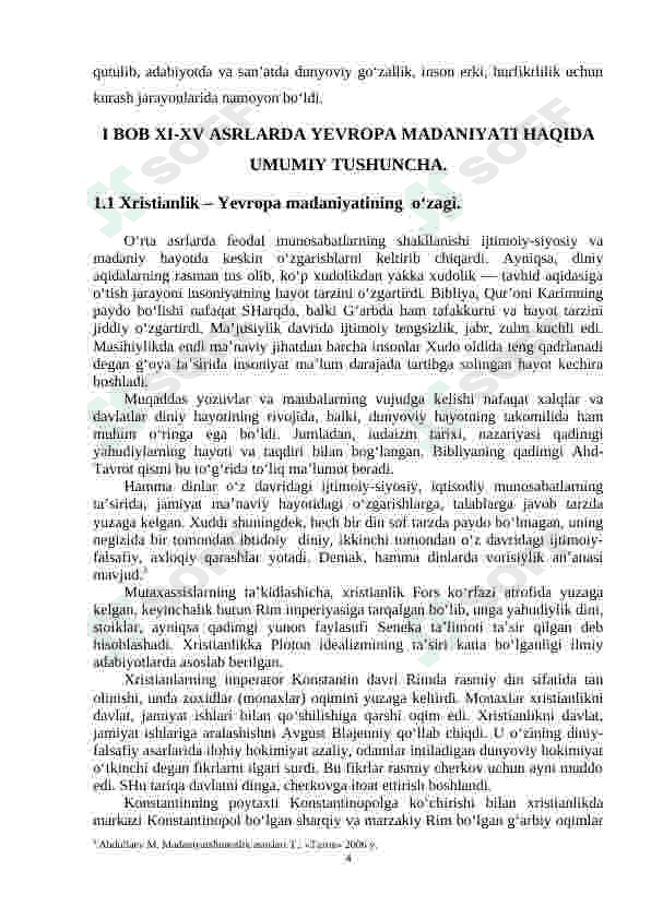 XI-XV ASRLARDA YEVROPA MADANIYATI 4