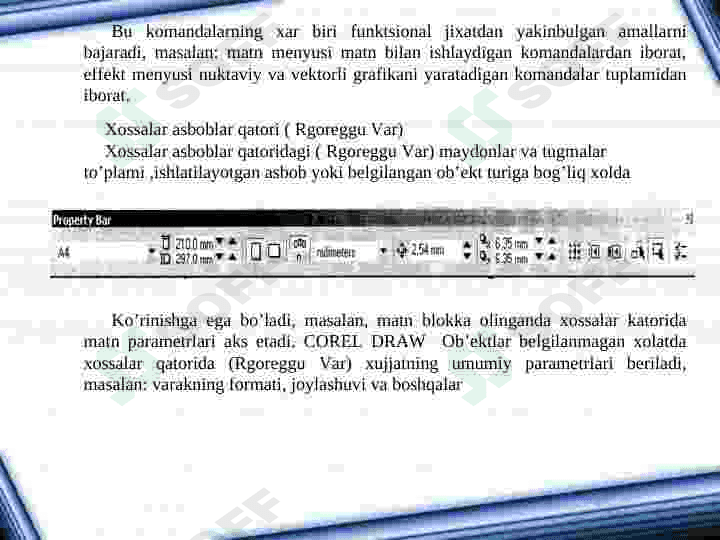 Corel draw dasturi interfeysi va imkoniyatlari 4