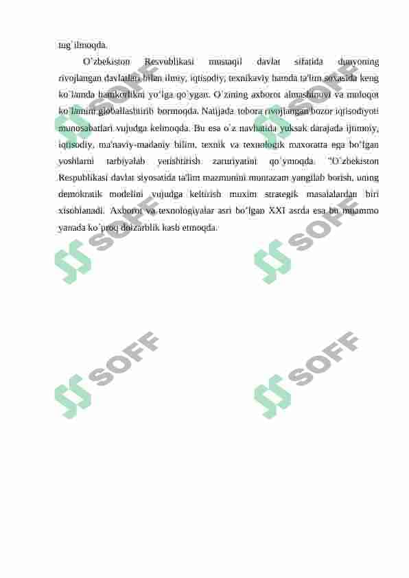 AKADEMIK LITSEY, KASB-HUNAR KOLLEJLARI INFORMATIKA FANLARINING MAQSADI, MAZMUNI, UZVIYLIGI VA UZLUKSIZLIGI 4