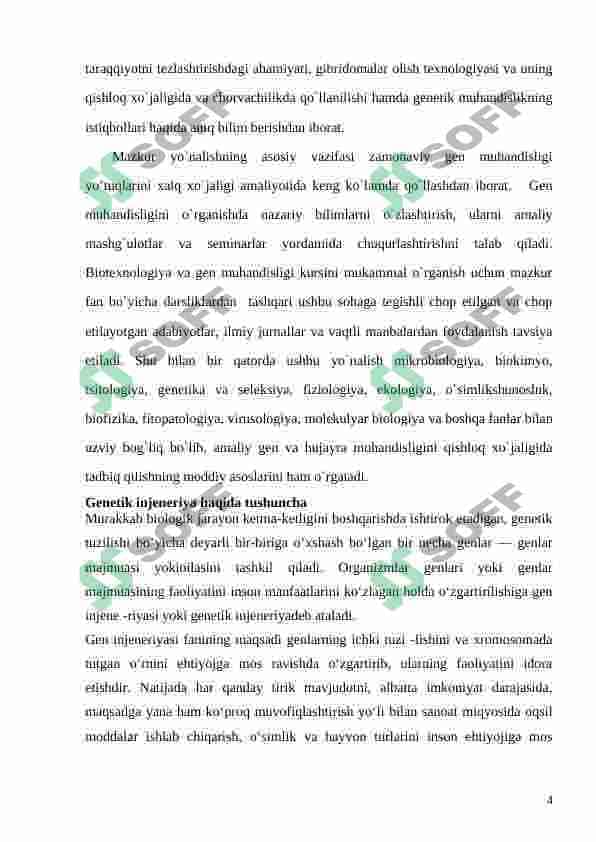 Gen injineryasining asosiy vazifalari 4