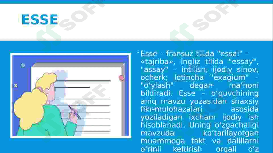 ESSE va insho tushunchasi uning tarkibi va tuzilishi. 4