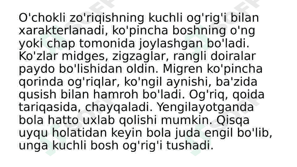 Bolalardagi bosh og'rig'i 4
