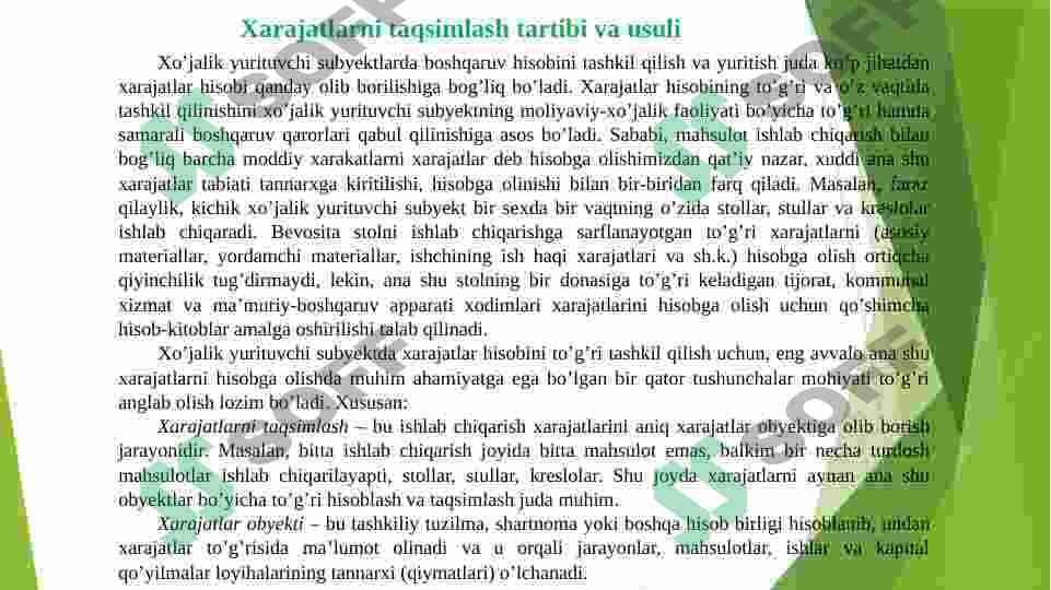 Mahsulot (ish, xizmatlar) tannarxini kalkulyatsiya qilish 4